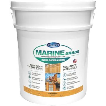 Seal-Once 5gal Natural Marine Grade Premium Semi-Transparent Stain & Sealer