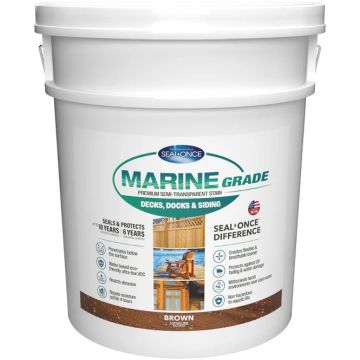 Seal-Once 5gal Brown Marine Grade Premium Semi-Transparent Stain & Sealer