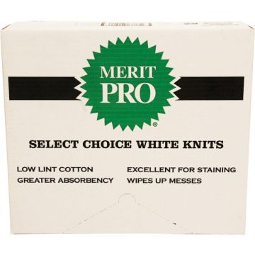 Merit Pro #10 8lb Green Label Box of Choice White Knit Rags