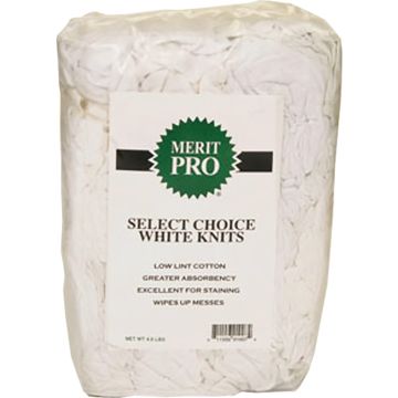 Merit Pro #5 4lb Green Label Block of Choice White Knit Rags