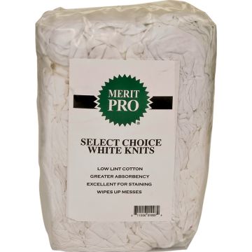 Merit Pro #10 8lb Green Label Block of Choice White Knit Rags