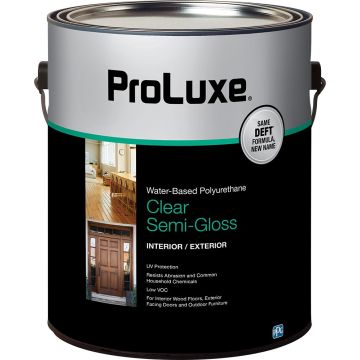 ProLuxe 1gal Clear Semi-Gloss Specialty Interior/Exterior Water-Based Polyurethane