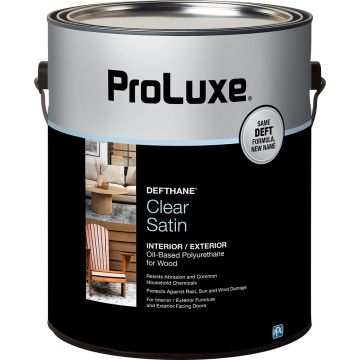 ProLuxe 1gal Clear Satin Defthane Interior/Exterior Polyurethane