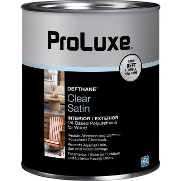 ProLuxe 1qt Clear Satin Defthane Interior/Exterior Polyurethane