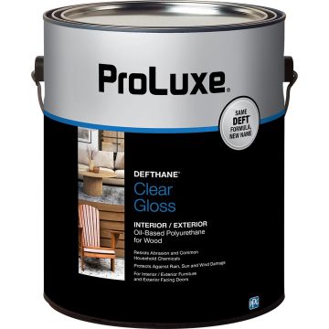 ProLuxe 1gal Clear Gloss Defthane Interior/Exterior Polyurethane