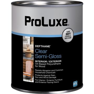 ProLuxe 1qt Clear Semi-Gloss Defthane Interior/Exterior Polyurethane