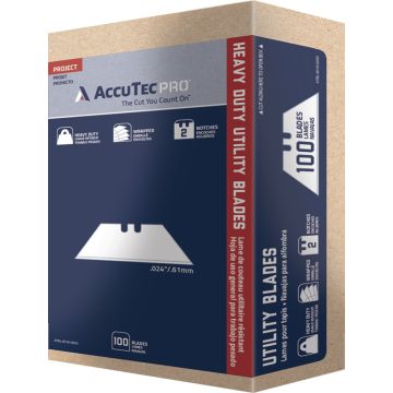 AccuTec .024 PRO Heavy Duty 2-Notch Utility Blade(100pk)