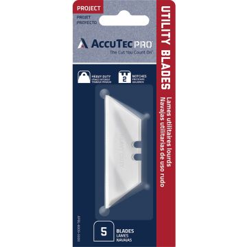 AccuTec .024 HD 2-Notch Pro Utility Blade Carded (5pk)