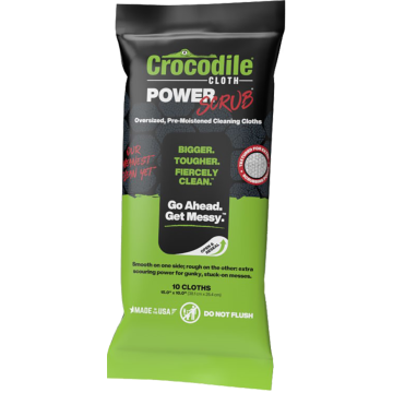 Crocodile Cloth 10" x 15" PowerScrub Pre-Moistened Cleaning Cloths 10pk