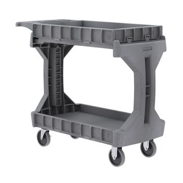 Akro-Mils 41-1/2" x 19" x 34-3/4" Gray Small ProCart w/Flip Rails - 400lb Capacity