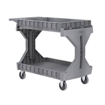 Akro-Mils 45-5/8" x 24" x 34-3/4" Gray Large ProCart w/Flip Rails - 400lb Capacity