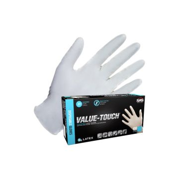 SAS 5mil Value-Touch Latex Disposable Gloves Powdered (100Pk)