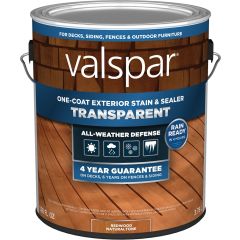 Valspar 1gal Redwood Natural Tone One-Coat Transparent Stain & Sealer