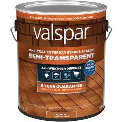 Valspar 1gal Redwood Natural Tone One-Coat Semi-Transparent Stain & Sealer