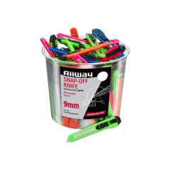 Allway 9mm 13-Point Snap Off Knife Labelled (Case of 50)