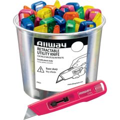 Allway Plastic Retractable Utility Knife (Case of 25)
