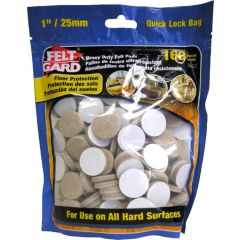 Shepherd 1" (25mm) Heavy Duty Felt Pad w/ Quick Lock Bag 160Pc