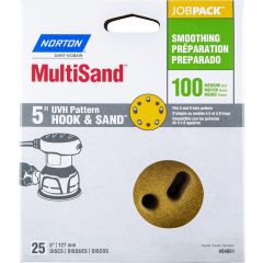 Norton 5" 5 & 8 Hole P100 Hook & Sand Paper H&L UVH Disc 25Pk