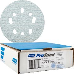 Norton 5" 5 & 8 Hole P120 ProSand Paper H&L UVH Disc 50pk