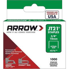 Arrow Fastener 3/8" 10mm JT21 Staples 1,000pk