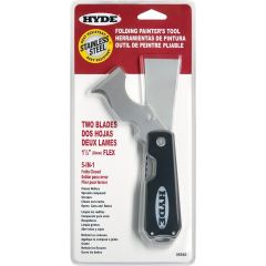 Hyde 5-in1 Stainless Steel Dual Blade Folding Painters Tool & 1-1/2" Flex Knife