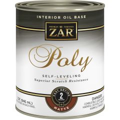 Zar 1Qt Matte Poly Self-Leveling Interior Oil-Based Polyurethane