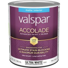 Valspar qt Matte Finish Ultra White Accolade Interior Paint & Primer
