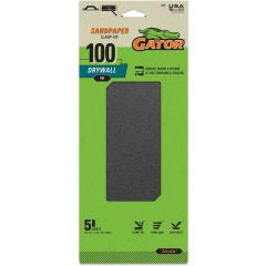 Gator 100 Grit 4-1/4" x 11-1/4" Drywall Sanding Sheet 5pk