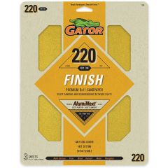 Gator 220 Grit 9" x 11" Premium Dry Sand Sheet-Finish 3pk