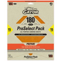 Gator 180 Grit 9" x 11" Premium Dry Sand Sheet-Prepare 15pk