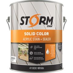 Storm 1gal Solid Color Acrylic Stain & Sealer White 100 VOC