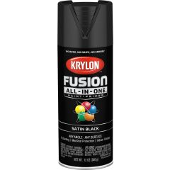 Krylon 12 oz. Satin Black Fusion All-In-One Spray