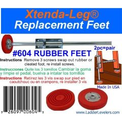 Ladder Levelers Replacement Rubber Feet Only Pair For 600C (Hardware Not Included)