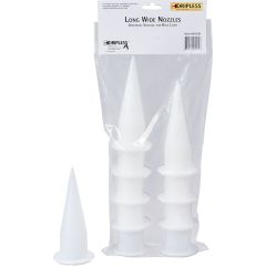 Dripless Long Wide Nozzles for Sausage & Bulk Load Caulk Guns (10pk)