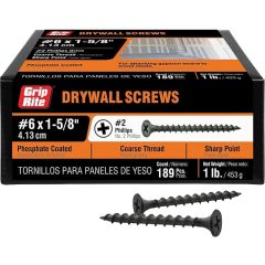 Grip-Rite 1lb 1-5/8" Coarse Drywall Screw