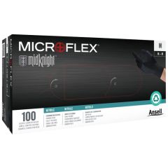 Microflex Midknight Xl Black Powder Free Nitrile Glove 100Pk