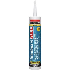 Soudal 10.1 oz White Soudacryl All Purpose 40 Yr Siliconized Acrylic Mildew Resistant Latex Caulk