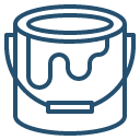 Paint bucket icon representing coating products.